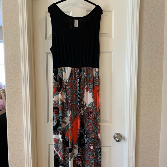 ❤️LAST 1X NEW PLUS Size Black Paisley Maxi Dress - Picture 6 of 8